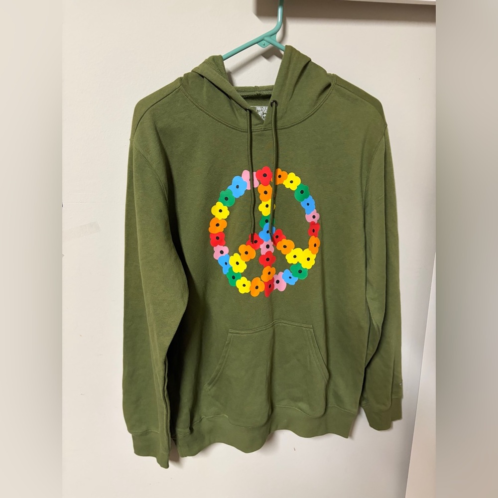 The Phluid Project Olive Peace Sign Hoodie